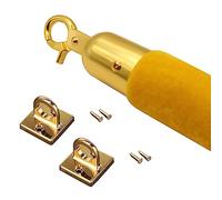 for Movie Theaters,Velvet Hanging Ropes Crowd Control Stanchion Ropes,Grand Openings, Restaurants, Hotels, 60-30cm Multi-Size Optional, Yellow(Gold Hook,140cm/4.6ft)