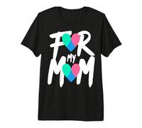 for My Mom Ruban de Sensibilisation au Cancer de la thyroïde en Forme de cœur T-Shirt Haut de Gamme