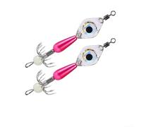 For Nights Out on the Water Lot de 2 leurres à LED pour attraper les seiches et les pieuvres (4# rose)