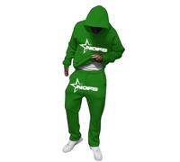 for NOFS Survêtement pour homme - Ensemble 2 pièces à manches longues avec capuche - Pantalon de jogging - Chaud - Décontracté - Lettres imprimées - Y2K Hip Hop - Survêtement streetwear, a8, M