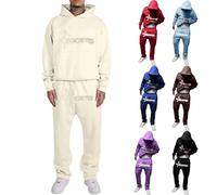 for NOFS Survêtement pour homme - Ensemble 2 pièces à manches longues avec capuche - Pantalon de jogging - Tenue de sport - Chaud - Décontracté - Lettres imprimées - Y2K Hip Hop - Survêtement