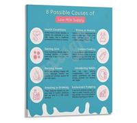 For Nursing Mothers Breastfeeding Guide Poster Helpful Information Wall Art Canvas Print Nursery Decor Bedroom Living Room Gift(Framed,12x18inch(30x45cm))
