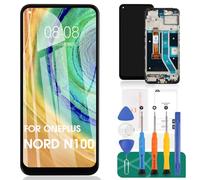 for One Plus Nord N100 LCD Display for One Plus Nord N100 Screen Replacement for One Plus Nord N100 Touch Screen BE2013 Digitizer Assembly Repair Kits (Black,with Frame)