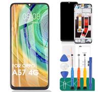 for Oppo A57 4G LCD Display for Oppo A57s Screen Replacement for Oppo A57 4G/A57s Touch Screen CPH2387 CPH2385 Digitizer Repair Kits (Black,with Frame)