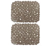for Pebble Texture Lot de 2 revêtements d'évier en PVC souple pour galets Gris