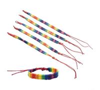 For Rainbow Pride Bracelet réglable pour bracelet tressé pour sensibilisation LGBTQ+ et expression de soi cohérente (24 rouge)