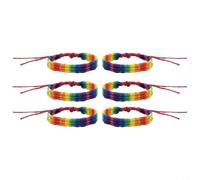 For Rainbow Pride Bracelet réglable pour bracelet tressé pour sensibilisation LGBTQ+ et expression de soi cohérente (6 Rouge)