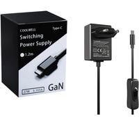 For Raspberry Pi 5 Power Supply 27W USB-C Output 5V/5A,9V/3A,12V/2.25A,15V/1.8A ETL Listed-GaN PD 5A 27W PD Power Supply with On/Off Switch