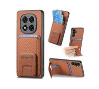 (For Redmi Note 14 Pro+ 5G)Carbon Fiber Card Bag Fold Stand Phone Case
