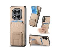 (For Redmi Note 14 Pro+ 5G)Carbon Fiber Card Bag Fold Stand Phone Case