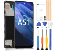 For Samsung Galaxy A51 A515f Sm-A515f/Ds Lcd Display Digitizer Assembly Replacement Glass Touch Screen With Tools (Black With Frame Not Applicable To Version A51 5g)
