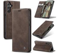 For Samsung Galaxy A56 5G Case CASEME 013 Series Card Holder Stand Leather Phone Cover - Coffee