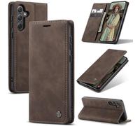 For Samsung Galaxy A56 5G Case CASEME 013 Series Card Holder Stand Leather Phone Cover - Coffee