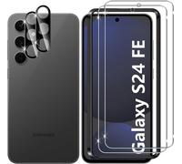 For Samsung Galaxy S24 Fe 5g Tempered Glass, 2+2 Pieces Screen Protector + Rear Camera Protector Film (Black) 9h Hd Anti-Scratch Tempered Glass Screen Protectors