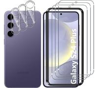 For Samsung Galaxy S24 Plus 5g/S24+ 5g Tempered Glass, 3+3 Pieces Screen Protector+Rear Camera Protector Film, 9h Hardness Hd Anti-Scratch Bubble-Free Screen Protectors