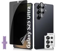 For Samsung Galaxy S25 Ultra 5g Anti-Spy Screen Protector, 1+1 Pieces Tpu Anti-Spy Screen Protectors + Camera Lens Protector Film, Hd Anti-Fingerprint Bubble-Free Privacy Tpu Film