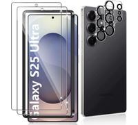 For Samsung Galaxy S25 Ultra 5g Tempered Glass 2 Pieces, And 2 Pieces Rear Camera Protector, 9h Hardness/Anti-Scratch/Bubble-Free/Ultra Resistant, Screen Protector