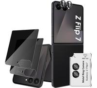 For Samsung Galaxy Z Flip 7 5g/Z Flip7 5g Anti-Spy Tempered Glass, 2+1 Pieces Anti-Spy Rear Screen Protector + Camera Lens Protector Film, Bubble-Free Privacy Screen Protectors