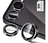 For Samsung Galaxy Z Flip 7 5g/Z Flip7 5g Camera Protection, 9h Individual Lens Screen Protectors, Metal Ring + Tempered Glass, Hd Anti-Scratch Screen Protector Film \ Black
