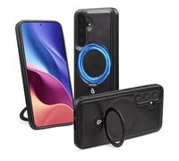for Samsung Luxurious Leather Magnetic Case with Invisible Stand for Samsung S24 S23 S22 Ultra Plus (Black,S22 Ultra)