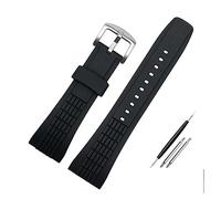 For Seiko for VELATURA for SRH 006 for 013 for SPC007J1 for SNAE17 26mm Bracelet de sport en silicone noir 26mm Bracelet de montre en caoutchouc for hommes Accessoires de montre (Color : Black Silver