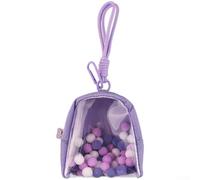 For Tamagotchi Paradise Mini sac de rangement avec avant en toile transparente pochette de transport pour un usage quotidien (violet)