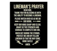 For the Lineman Prayer Grateful Quote Canvas Wall Art for Control Room or Locker Room Decor(Unframed,12x18inch(30x45cm))