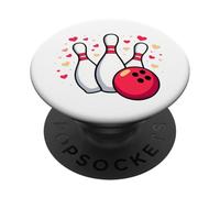 for The Love of Bowling Ball, épingles et cœurs PopSockets PopGrip Adhésif