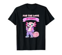 for The Love of Fluff I Anthro Axolotl Character Artwork T-Shirt