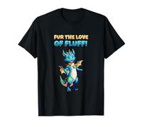 for The Love of Fluff I Anthro Dragon Character Artwork T-Shirt