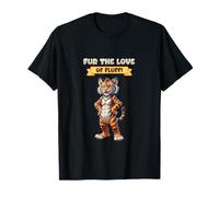 for The Love of Fluff I Anthro Tiger Character Artwork T-Shirt
