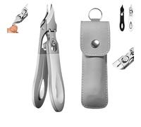 For Thick Nails, Seniors & Ingrown Care,Nail Clippers With Overall Stainless Steel | Unique Folding Lock For Safe | Ultra-Thin & Sharp | Easy Grip And Squeeze (1pcs Silver)