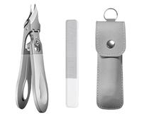 For Thick Nails, Seniors & Ingrown Care,Nail Clippers With Overall Stainless Steel | Unique Folding Lock For Safe | Ultra-Thin & Sharp | Easy Grip And Squeeze (1pcs Silver+File)