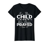 for This Child We Had Prayed Adoption Annonce T-Shirt Graphique avec Valeur, Femme, Noir, L