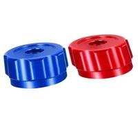 for Tooluantmall, Lot de 2 poignées Rondes en Alliage d'aluminium, Boutons de Commande de jauge de réfrigération CVC for climatiseur avec Port de Montage carré de 6,6 mm