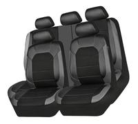 For Toyota for Land for Cruiser J7 J9 J12 J15 5-Seater Car Seat Covers Full Set, for PU Leather Front Rear Seat Protectors Breathable Cushion Accessories(B/Gray)
