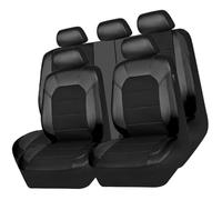 For Toyota for Land for Cruiser J7 J9 J12 J15 5-Seater Car Seat Covers Full Set, for PU Leather Front Rear Seat Protectors Breathable Cushion Accessories(A/Black)
