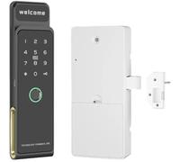 For Tuya Smart Fingerprint Cabinet Lock Digital Electric Drawer Lock with Card/APP/Passwork Unlock for Gym/Home