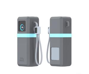 for ugreen Coque en silicone souple pour banque d'alimentation 200 W - Coque de protection contre les chutes avec surface texturée - 12 x 8 x 5 cm (gris)