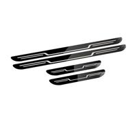 For VW For Golf 8 For MK8 For GTI For GTE For GTD R 2020-2025 Stainless Steel Door Sill Protectors, Anti-Scratch Kick Plates with Non-Slip Welcome Pedal Strips(B/Black Titanium Mirror)