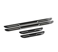 For VW For Golf 8 For MK8 For GTI For GTE For GTD R 2020-2025 Stainless Steel Door Sill Protectors, Anti-Scratch Kick Plates with Non-Slip Welcome Pedal Strips(C/Carbon Fiber Texture)