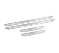 For VW For Golf 8 For MK8 For GTI For GTE For GTD R 2020-2025 Stainless Steel Door Sill Protectors, Anti-Scratch Kick Plates with Non-Slip Welcome Pedal Strips(E/Silver)