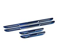 For VW For Golf 8 For MK8 For GTI For GTE For GTD R 2020-2025 Stainless Steel Door Sill Protectors, Anti-Scratch Kick Plates with Non-Slip Welcome Pedal Strips(D/Blue)