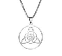 For Witch's Irish Knot Map Flag Pendant Necklace,World Map Ethnic Flag Symbol Necklace for Men Women,Stainless Steel Clavicle Chain,Patriotic Charm Jewelry,Adjustable Chain Accessories Gift (B)