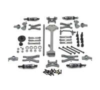 For WLtoys 1/18 A959 A949 A969 A979 K929 Pièces Voiture RC Mise Niveau En Métal Pour Bras Oscillant Coupelle Direction Kit Damortisseur PièCes D'Amortisseur(Dark Grey)