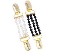for Women Safety Cardigan Clip Chains Silver Pins Vintage Retro Sweater Collar Dresses Shawl Pearl Clips