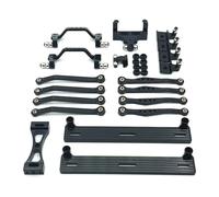 for WPL C64 C64-1 châssis métallique biellette de Liaison Tige de Traction Support pédale latérale Amortisseur Ensemble 1/16 RC Voiture Mise à Niveau pièces Accessoires(Zwart)