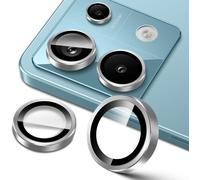 For Xiaomi Note 13 Pro 5g Camera Protection, 9h Individual Lens Screen Protectors, Metal Ring + Tempered Glass, Hd Anti-Scratch Protector Film - Silver