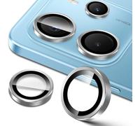 For Xiaomi Note 14 4g Protection Camera, 9h Individual Lens Screen Protectors, Metal Ring + Tempered Glass, Hd Anti-Scratch Protector Film - Silver