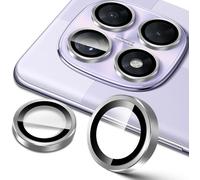 For Xiaomi Note 14 Pro 5g Camera Protection, 9h Individual Lens Screen Protectors, Metal Ring + Tempered Glass, Hd Anti-Scratch Protector Film - Silver